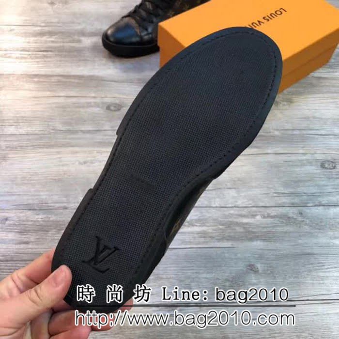 路易威登LV 專櫃新款原版牛皮配老花高幫男士休閒鞋 8FX2223